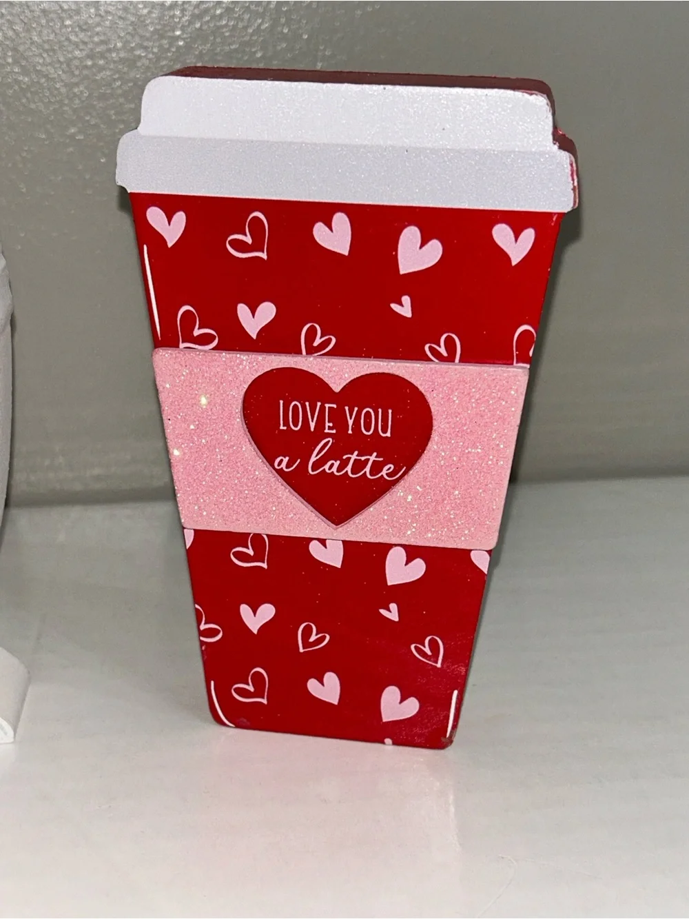 The Spring Shop Pink & Red Valentine Dessert Truck and Treat Tabletop Set wooden